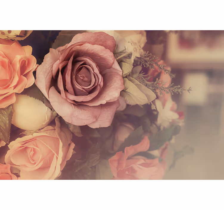 Rose flower composition fototapete cvetje - TenStickers