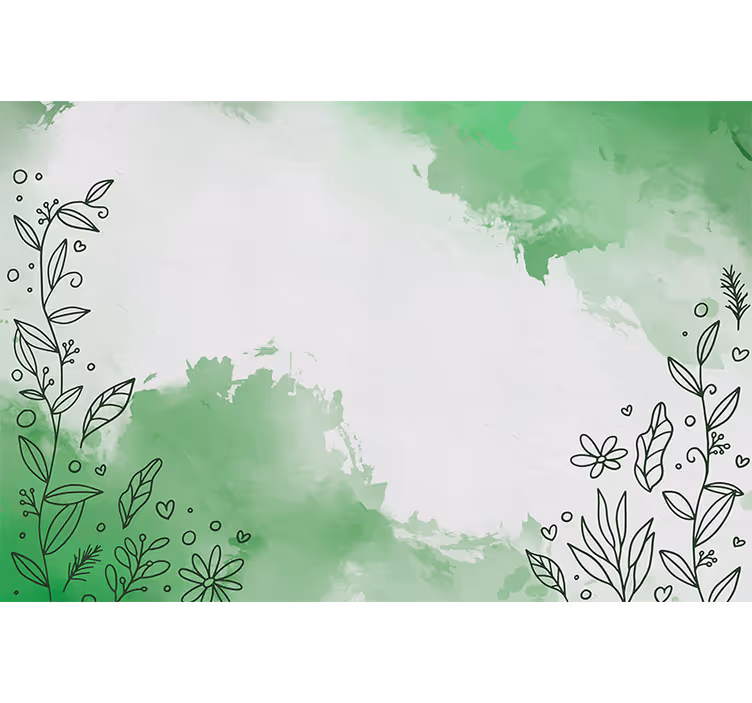 Botanical line art fototapete narava - TenStickers
