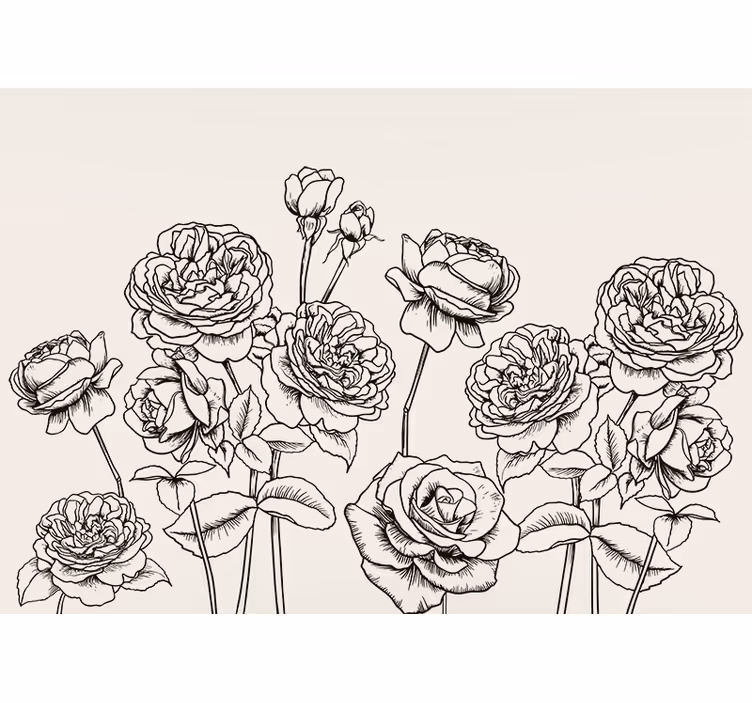 Elegant rose design fototapete s cvetjem - TenStickers