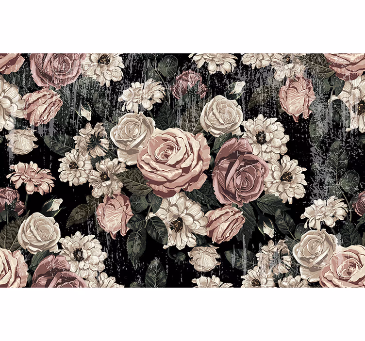 Vintage floral burst fototapete cvetje - TenStickers