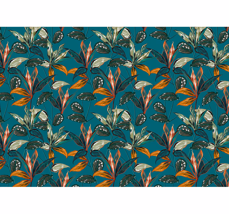 Exotic leaf composition fototapete cvetja - TenStickers