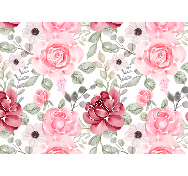 Blossom floral pattern fototapete cvetje - TenStickers