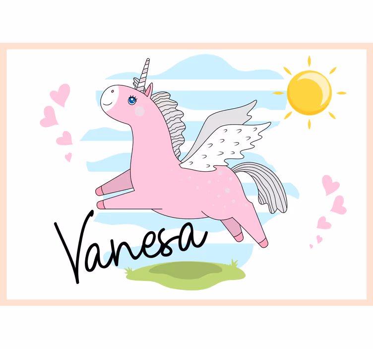 Pink unicorn adventure fototapeta ljubezen - TenStickers