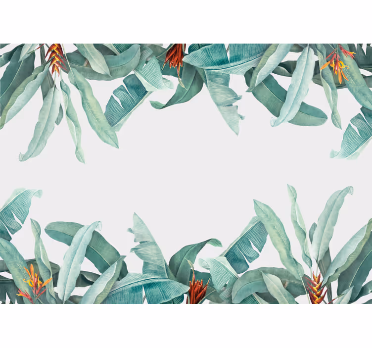 Tropical greenery pattern fototapete cvetje - TenStickers