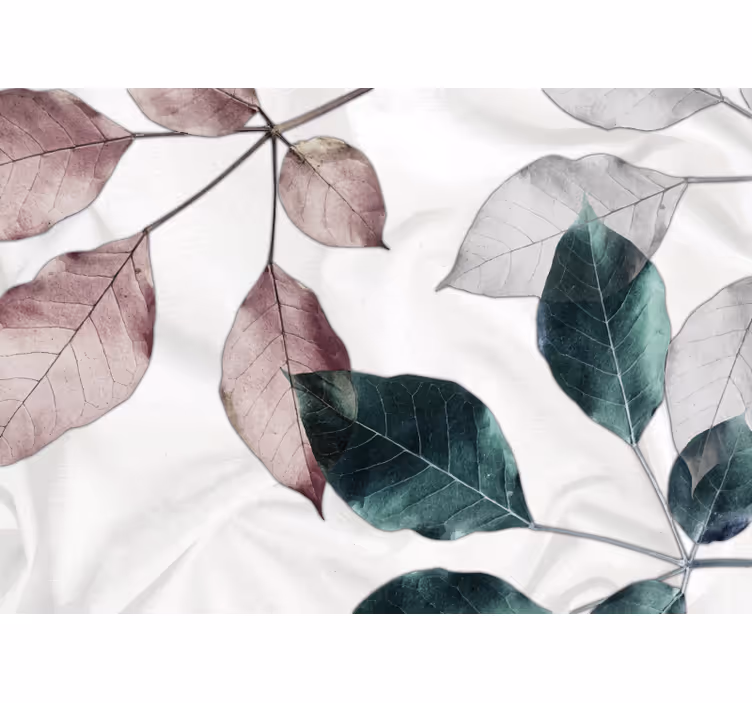 Subtle leaf motifs fototapete s cvetjem - TenStickers