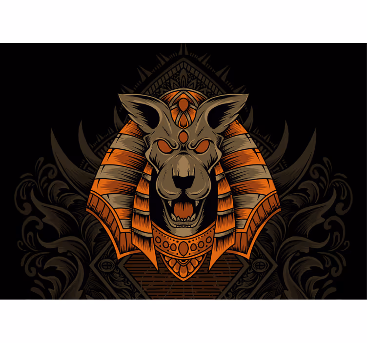 Fierce egyptian warrior fototapeta z levom - TenStickers