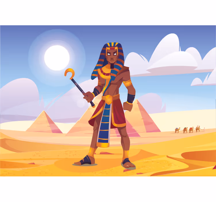 Ancient pharaoh figure fototapeta z ljudmi - TenStickers