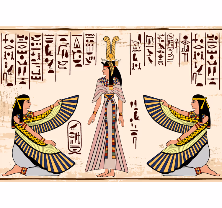 Ancient egyptian figures fototapete z živalmi - TenStickers