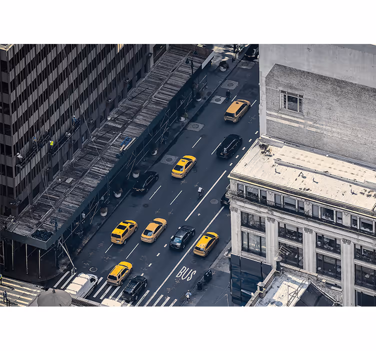Prometni rumeni taksiji Fototapeta New York - TenStickers