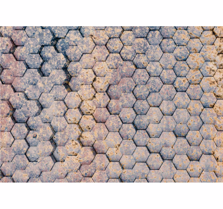 Hexagonal stone pattern fototapete s teksturami - TenStickers