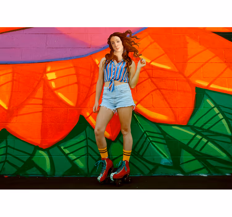 Bold roller skater fototapete z graffiti motivi - TenStickers
