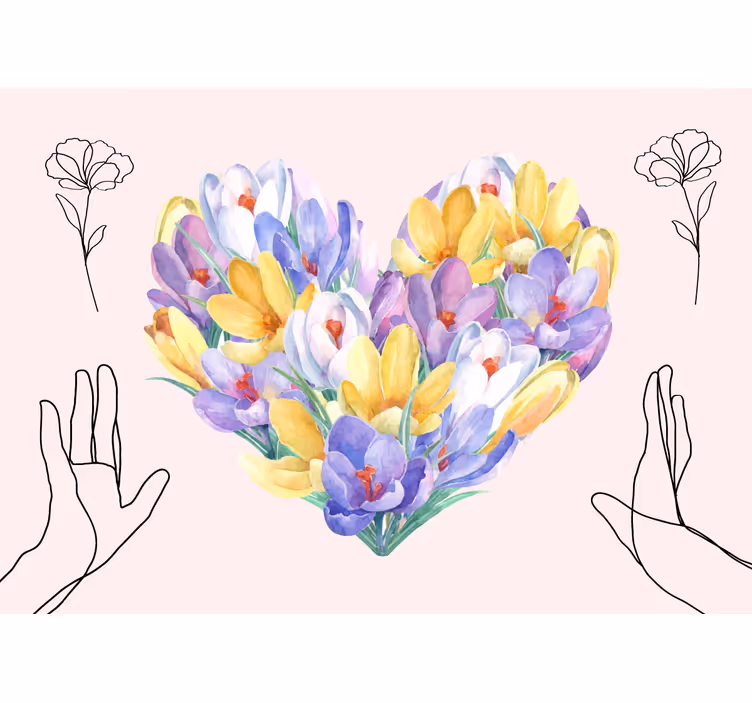 Heart shaped bouquet fototapete s cvetjem - TenStickers