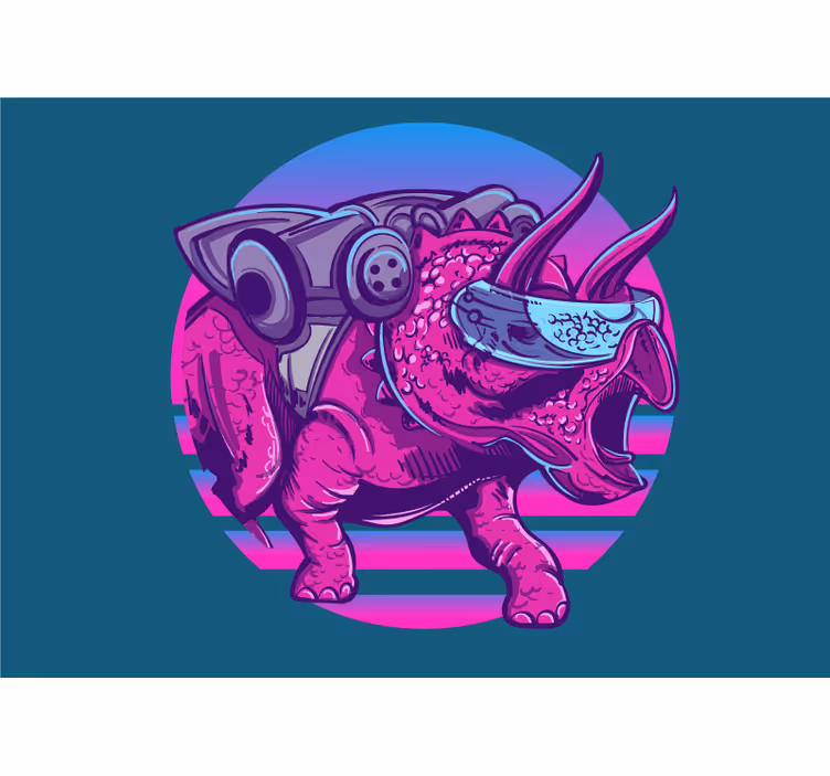 Futuristic triceratops fototapete z živalmi - TenStickers