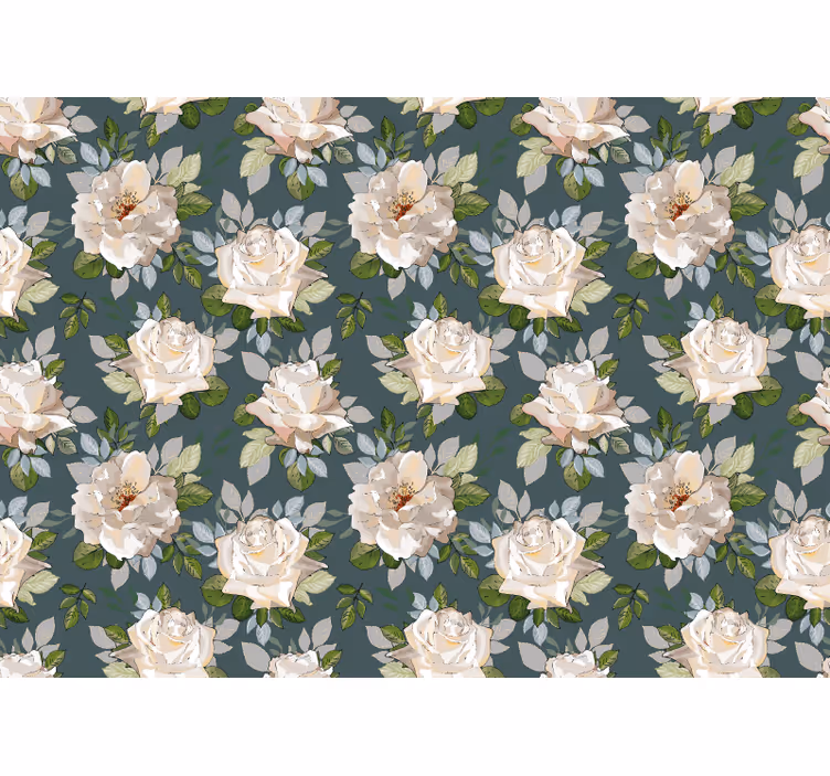 Rose floral pattern fototapete cvetje - TenStickers