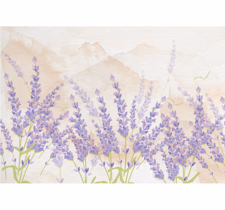 Lavender fields scene fototapete cvetje - TenStickers