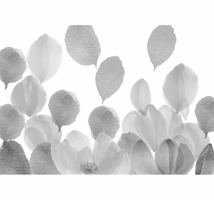 Elegant leaf design fototapeta z makovimi cvetovi - TenStickers