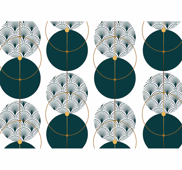 Geometric fan patterns fototapete s teksturami - TenStickers