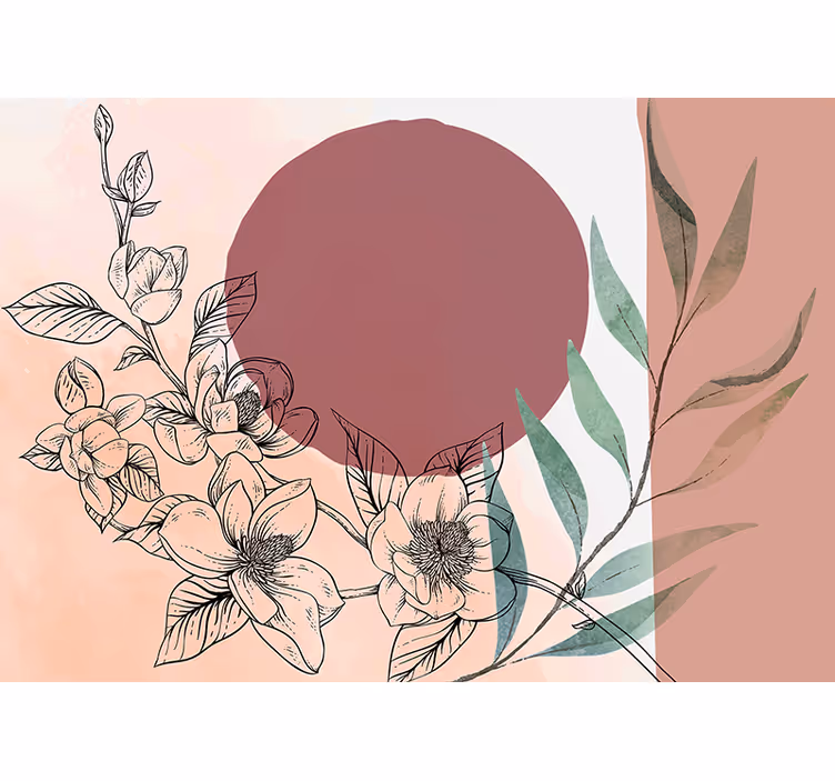 Floral elements composition fototapete cvetje - TenStickers