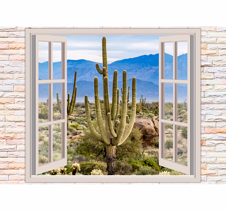 Desert cactus view fototapete narava - TenStickers