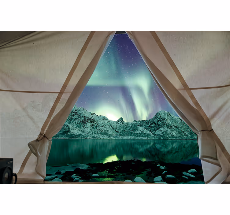 Pogled na auroro borealis Stenske poslikave - TenStickers