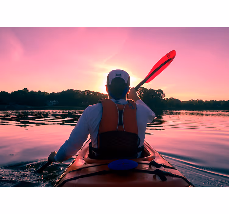 Kayaker sunset reflection stenske poslikave - TenStickers