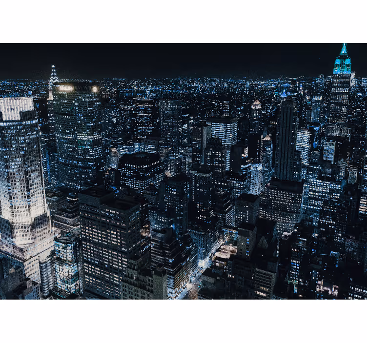 Nočni razgled na obzorje new yorka - TenStickers