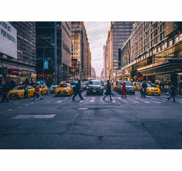 Zasedena ulica new york - fototapeta - TenStickers