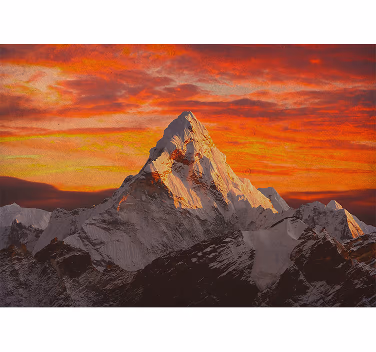 Majestic mountain sunset fototapeta z gorami - TenStickers