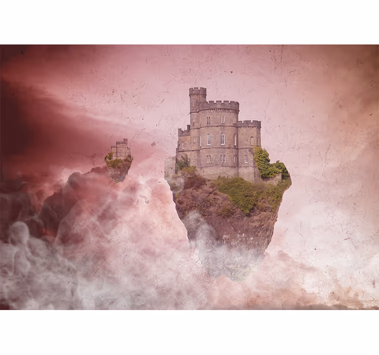 Floating castle landscape fototapeta z motivi fantazije - TenStickers