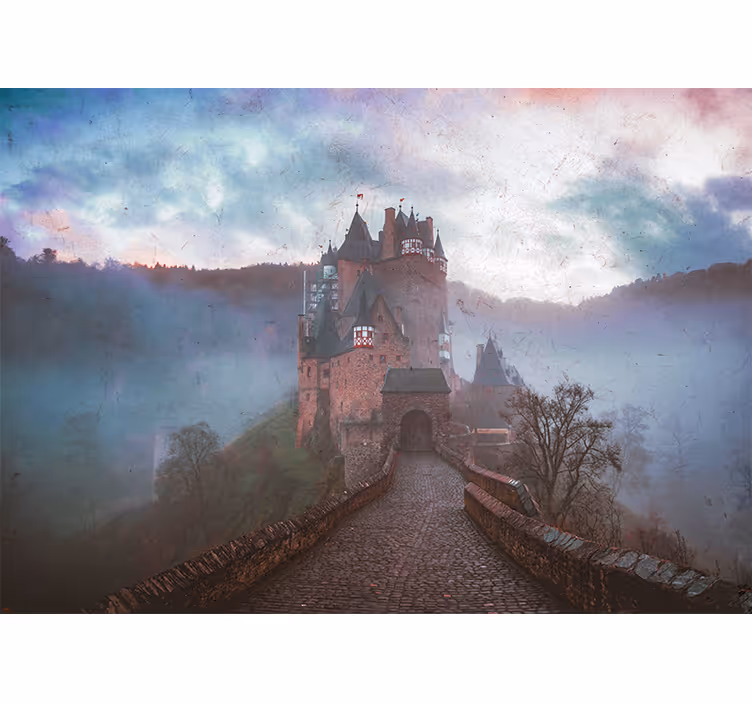 Mystical castle landscape fototapete mest in držav - TenStickers