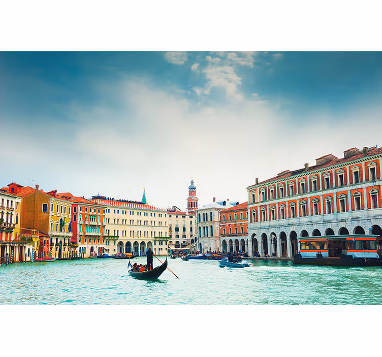 Venetian waterway perspective fototapete mest in držav - TenStickers