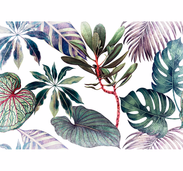 Akvarel monstera rastline stenske fototapete - TenStickers