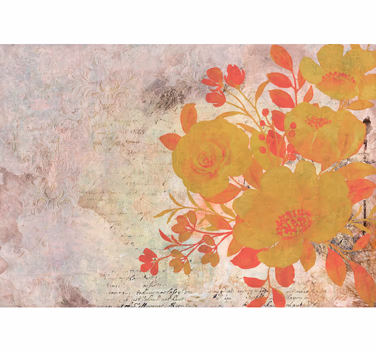 Yellow floral composition fototapete cvetje - TenStickers