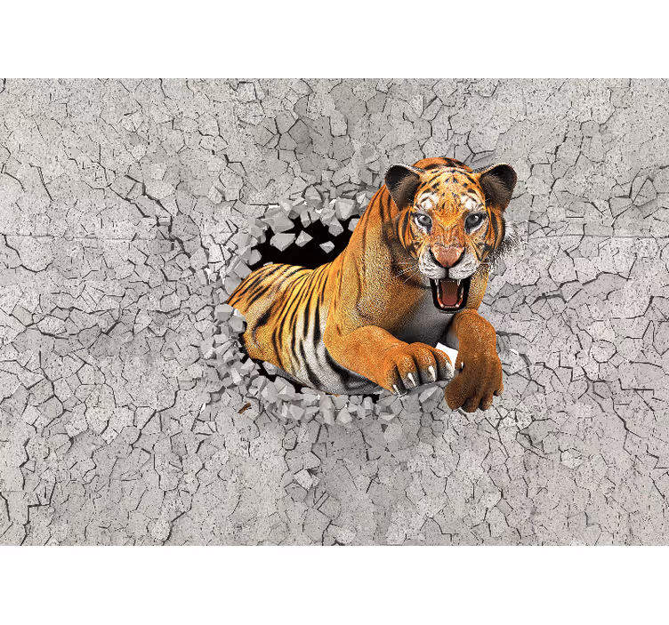 Masivna 3d slika tigra stenska poslikava - TenStickers