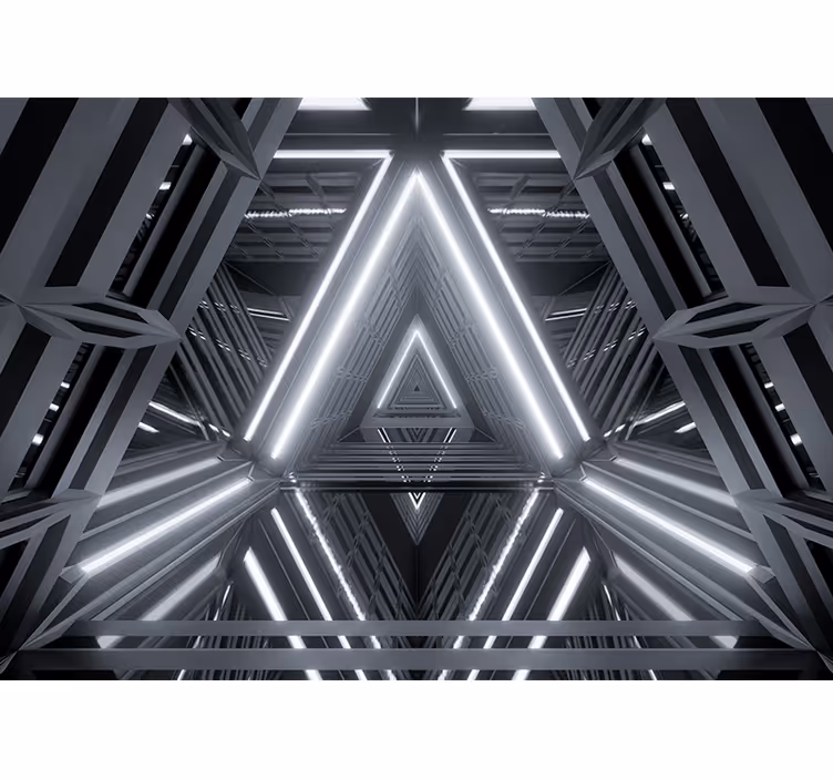 Triangular luminescent pattern abstraktni fototapeti - TenStickers