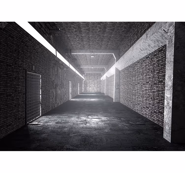 Industrial brick corridor fototapete s kamnitim videzom - TenStickers