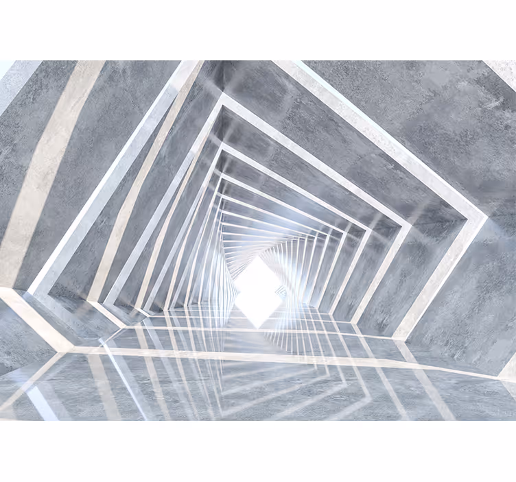 3d geometrijska tunelska 3d stenska poslikava - TenStickers