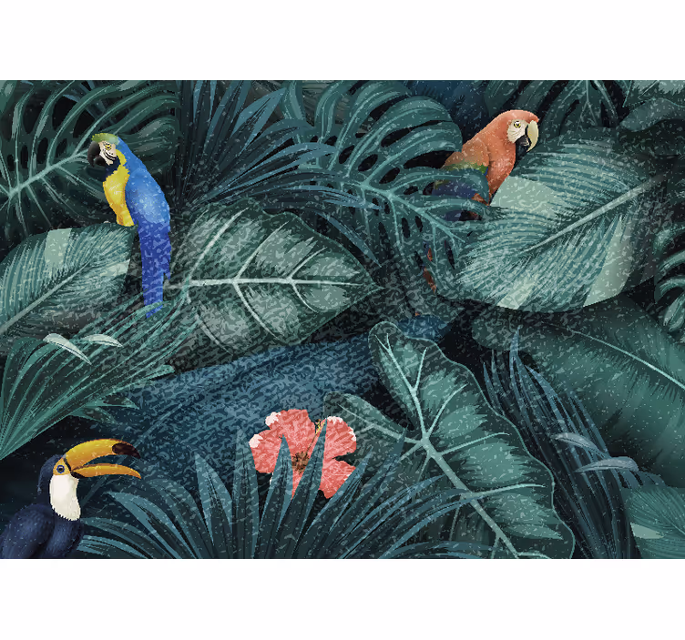 Lush tropical paradise tapeta džungle - TenStickers