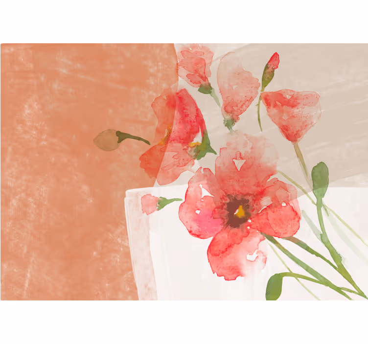 Floral watercolor design fototapete cvetje - TenStickers