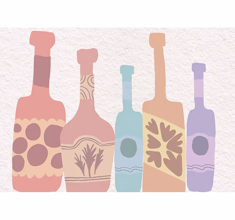Stylized bottle collection fototapeta umetnost - TenStickers