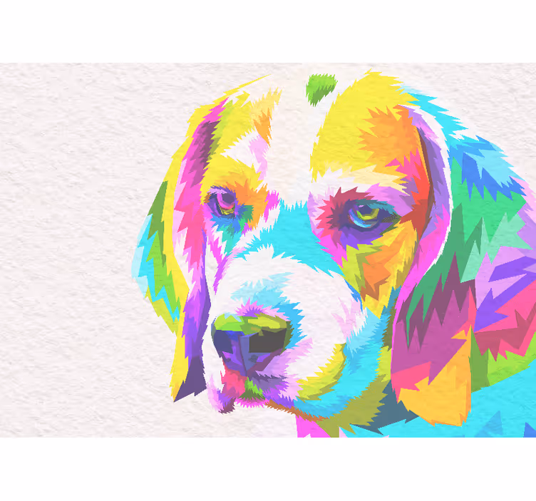 Colorful dog portrait fototapete z živalmi - TenStickers