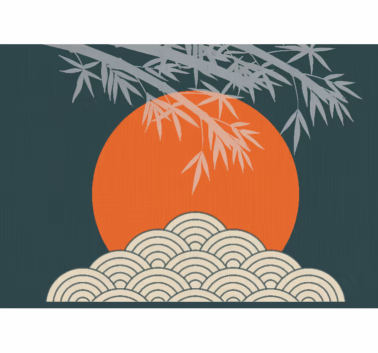 Bamboo and sunset fototapete narava - TenStickers