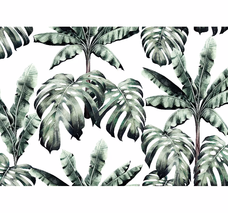 Lush tropical leaves tapeta džungle - TenStickers
