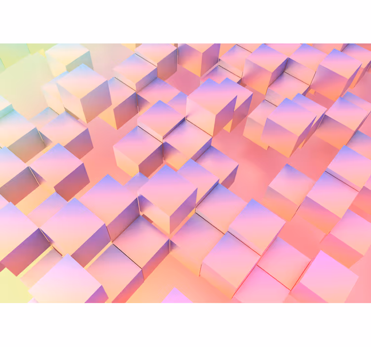 Floating cubes design abstraktni fototapeti - TenStickers