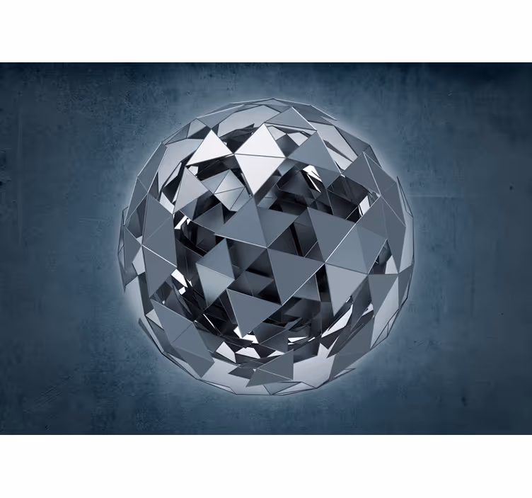 Geometric sphere sculpture z abstraktnimi fototapeti - TenStickers