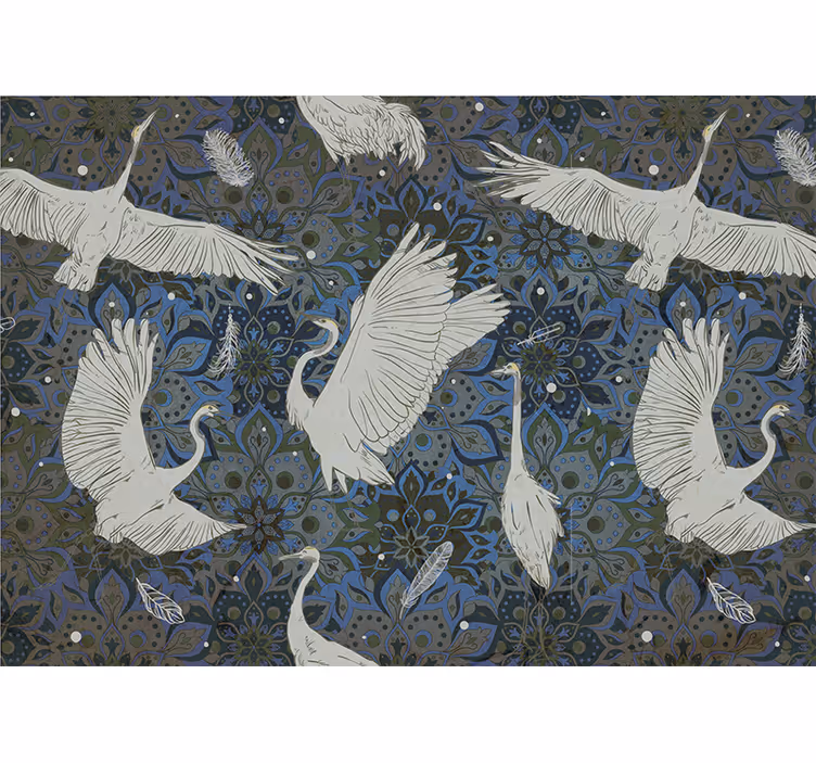Elegant crane motif fototapete z živalmi - TenStickers