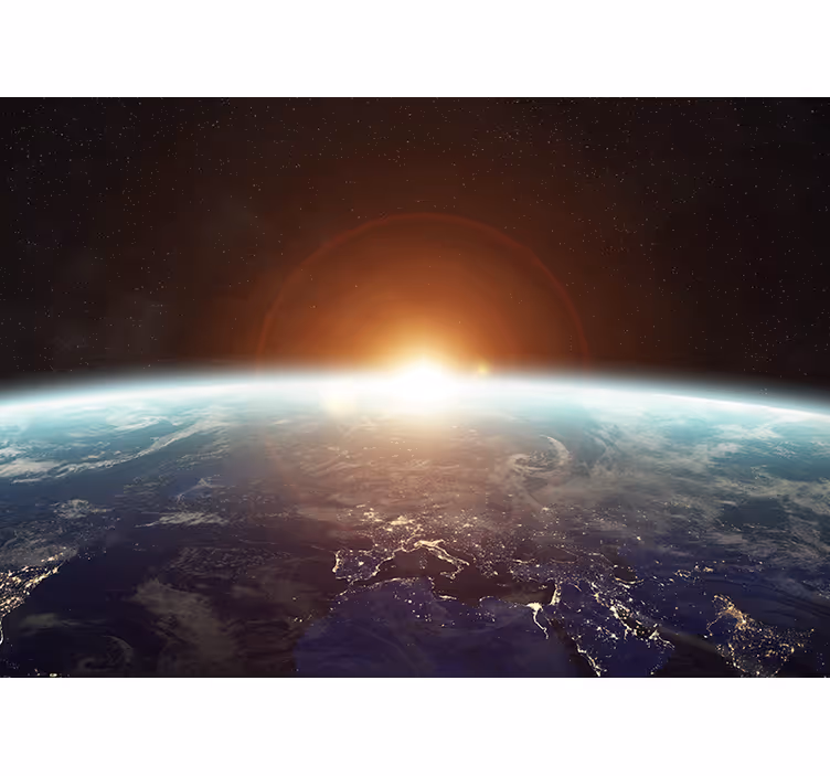 Earth dawn perspective vesoljski fototapeti - TenStickers