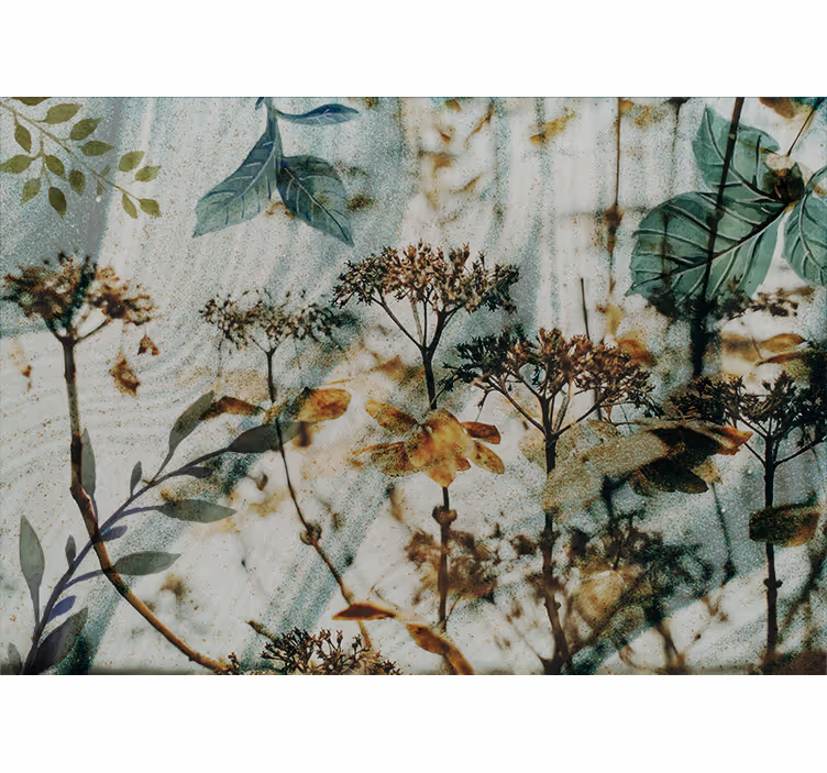 Floral leaf arrangement fototapete cvetje - TenStickers