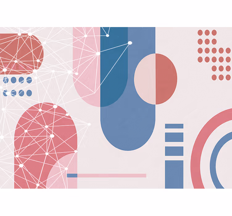 Geometric shapes network abstraktni fototapeti - TenStickers