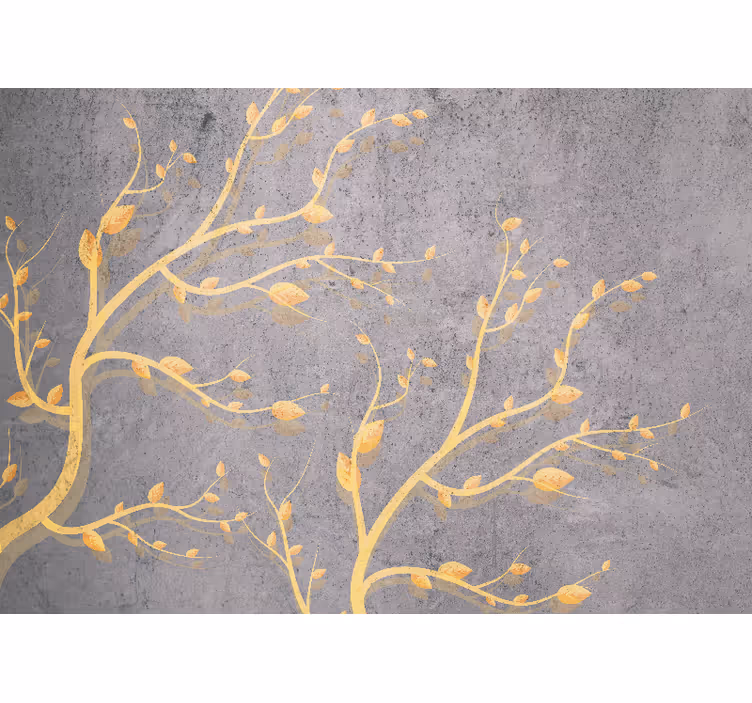 Golden leafy vines fototapete narava - TenStickers